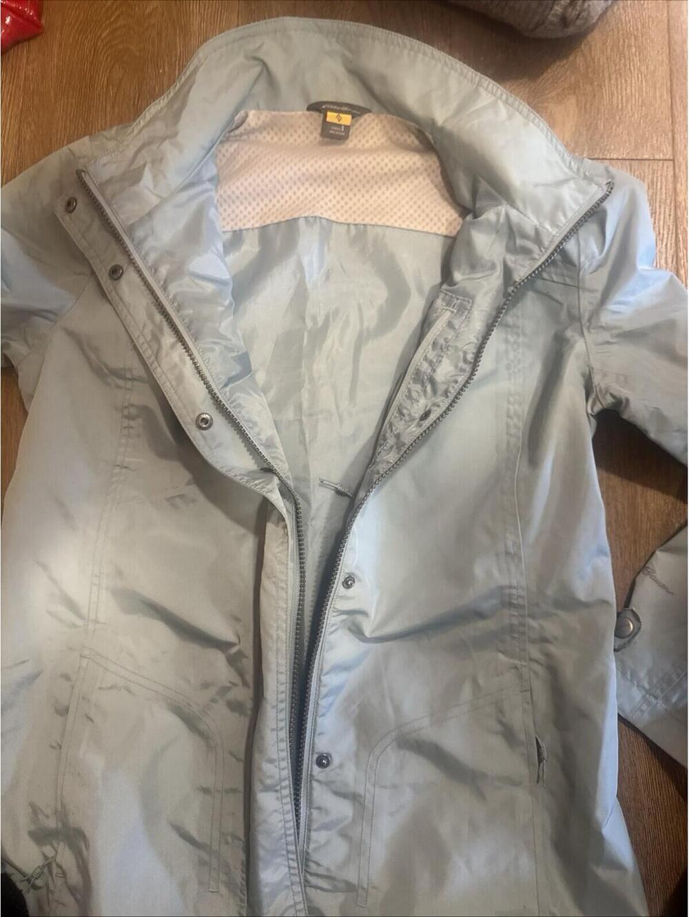 Eddie Bauer Rain Jacket Women's S Li. BluWeather Edge Waterproof Breathable Hood